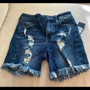 GUESS ripped denim shorts